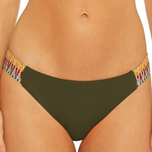 BECCA Delilah Avery American Tab Side Bikini Bottom Bay Leaf Size Large NWT